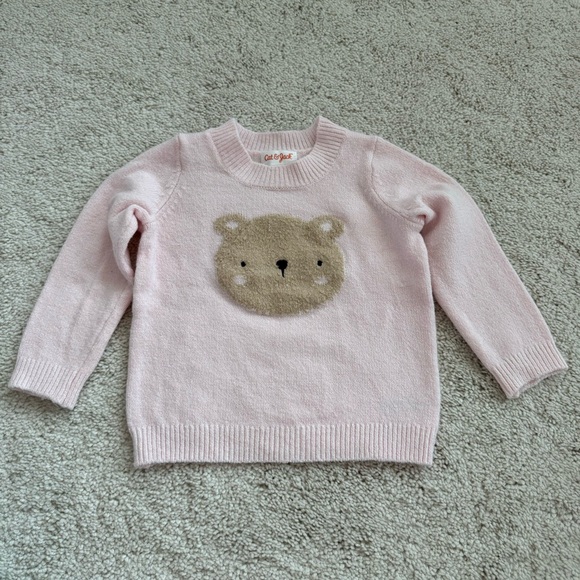 18M Teddy Bear Pink Sweater Sweatshirt - Picture 1 of 4